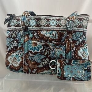 Vera Bradley Purse Signature Mandy Handbag & ID case 2pc